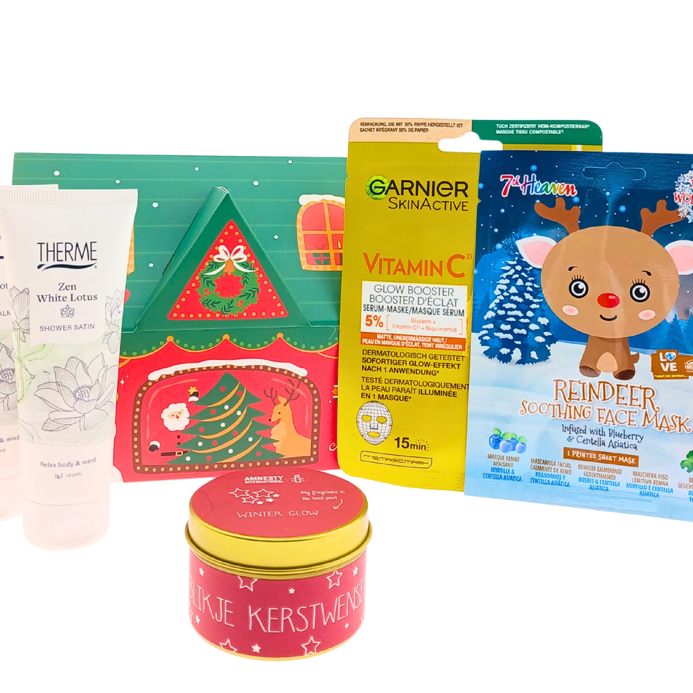 Therme Cadeauset Kerst Zen White Lotus Douche - Handbalm - Masker - Kaars Kerstwensen