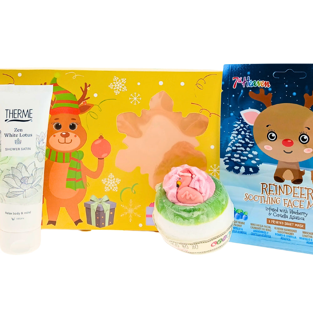 Therme Cadeauset Kerst Zen White Lotus Douche - Handbalm - Masker & Bruisbal Flamingo