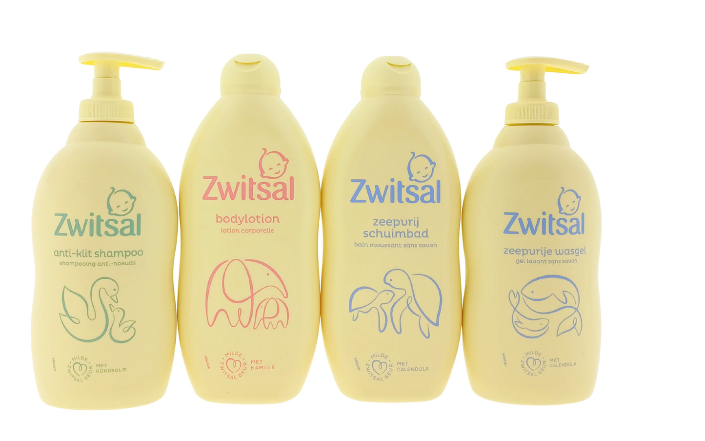 Zwitsal Baby Cadeauset Verzorgingsset Groot Formaat 4x400 ml