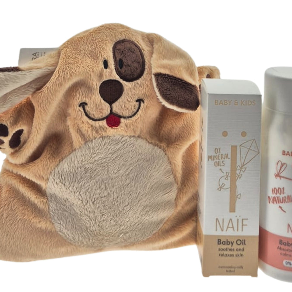 Naif Baby Kraamcadeau met Warmteknuffel Baby Olie & Poeder