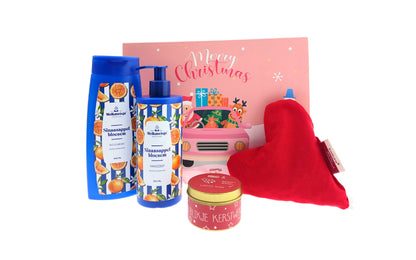 Melkmeisje Cadeauset Kerst Sinaasappel Douche & Handzeep - Kaars Kerstwensen