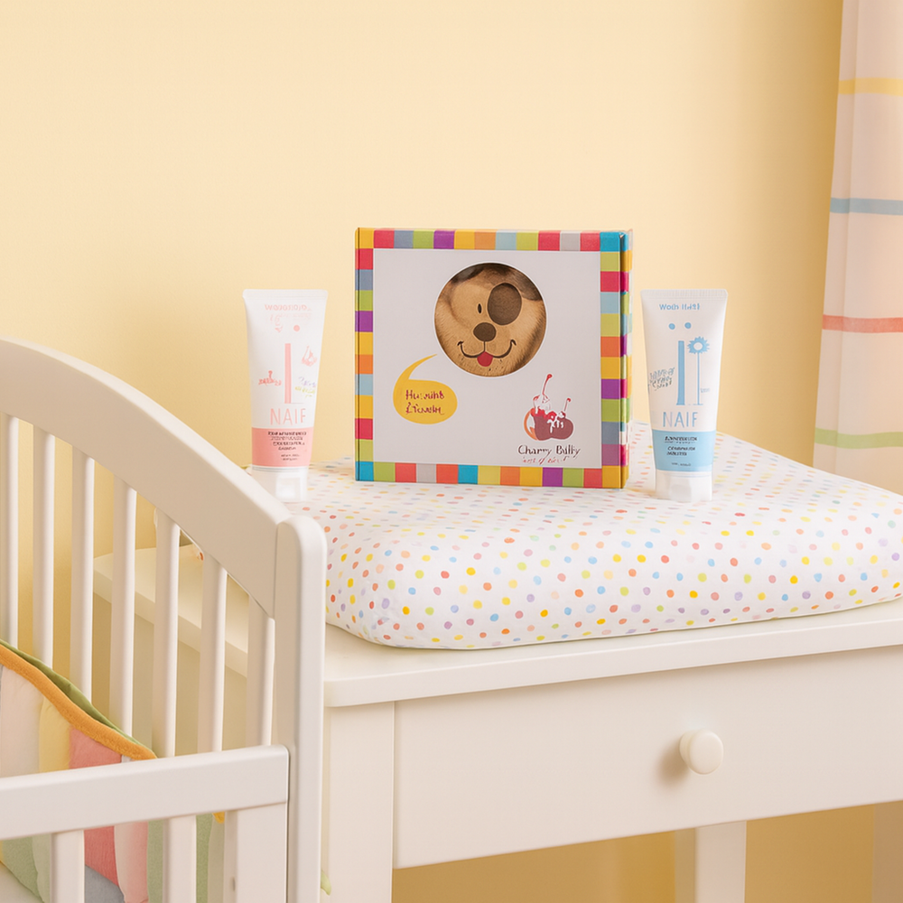 Naif Baby Cadeauset Washgel - Bodylotion & Warmteknuffel