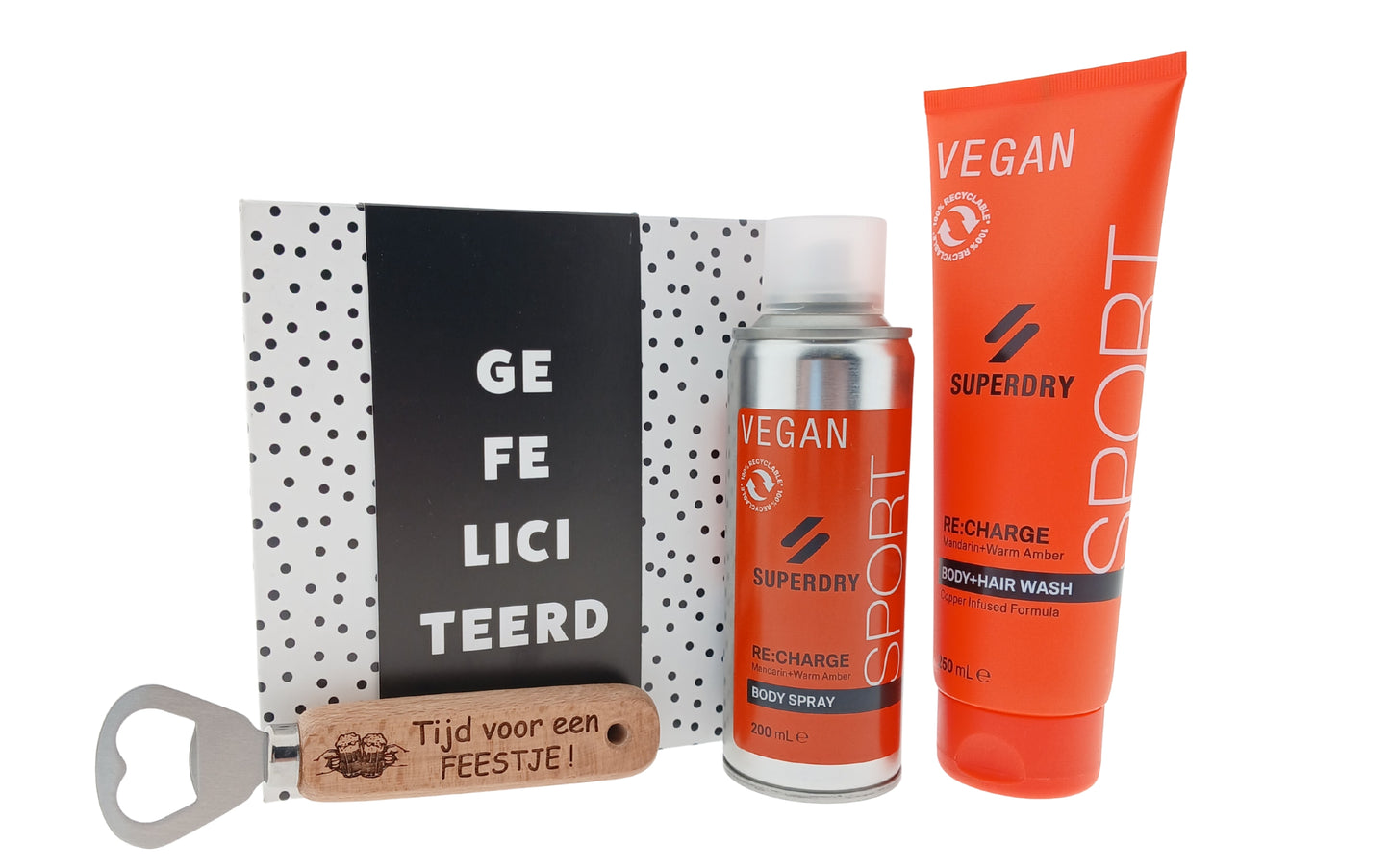 Superdry Body Re:Charge Cadeauset met Chocoladewens & Bieropener
