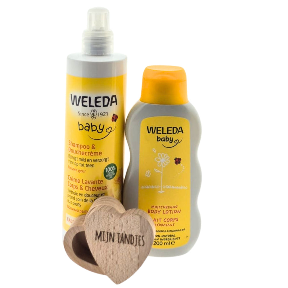 Weleda Baby Cadeauset Verzorging met Tandjes bewaardoos