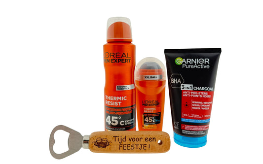 Loreal Men Expert Cadeauset Deo & Gezichtsverzorging met Bieropener Feestje