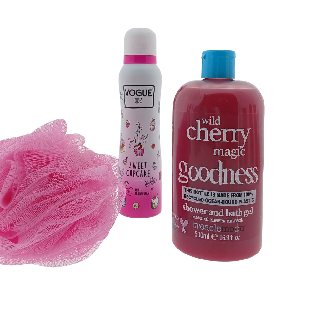 Vogue Cadeauset Roze met Deo - Douche & Puff
