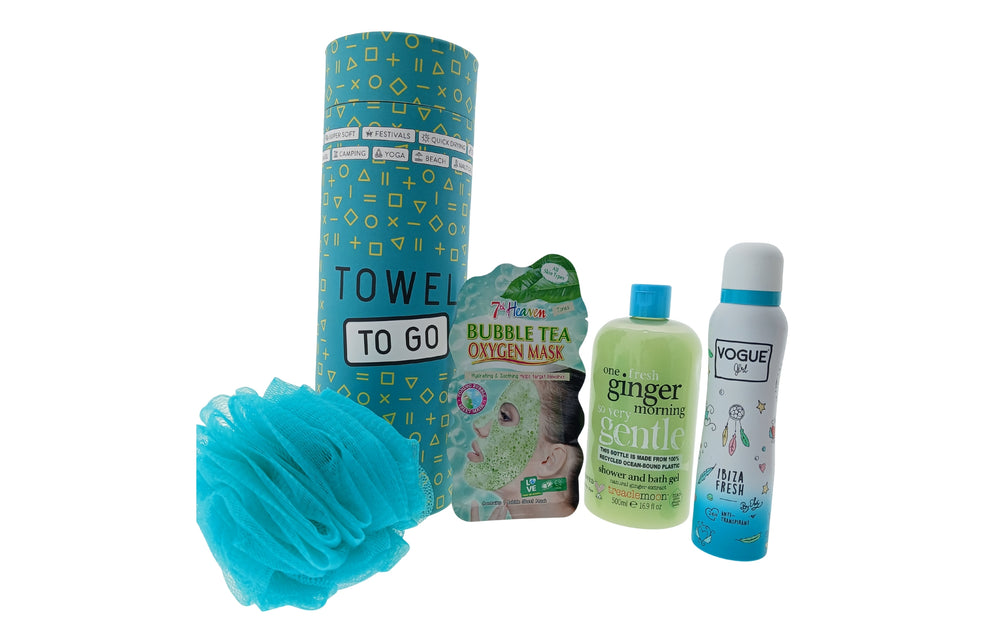 Vogue Luxe Verzorging Cadeauset met Handdoek - Deo - Douche - Masker & Puff