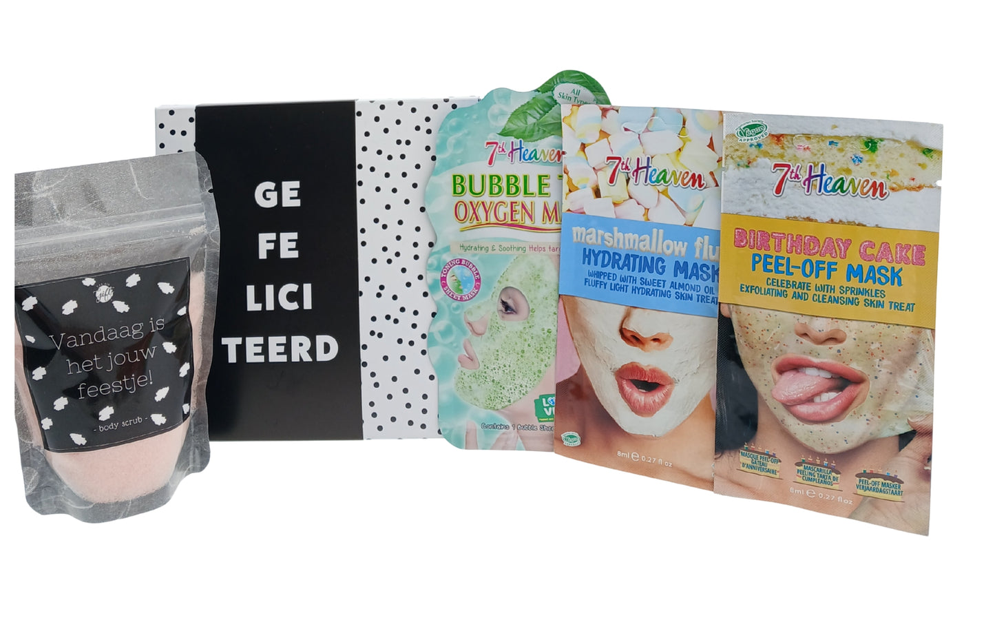 7th Heaven Verjaardag met Chocoladewens - Body Scrub - Maskers Cadeauset