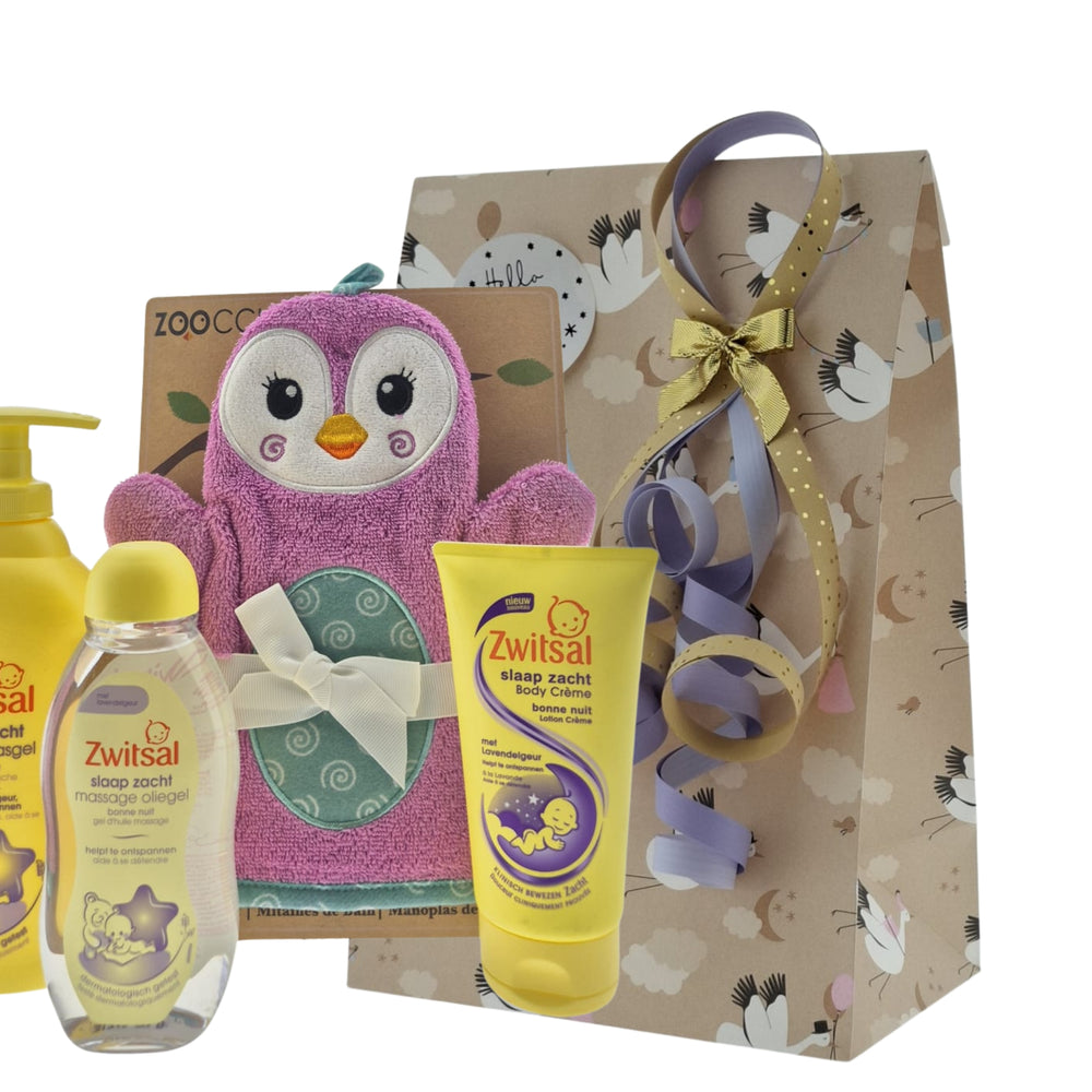 Zwitsal Slaap Zacht Cadeauset – Met Zoocchini Baby Washand “Penny Penguin”,