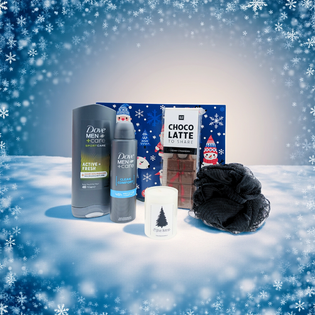 Dove Gift Set Christmas Men Shower &amp; Deodorant, Chocolate - Candle Christmas &amp; Puff