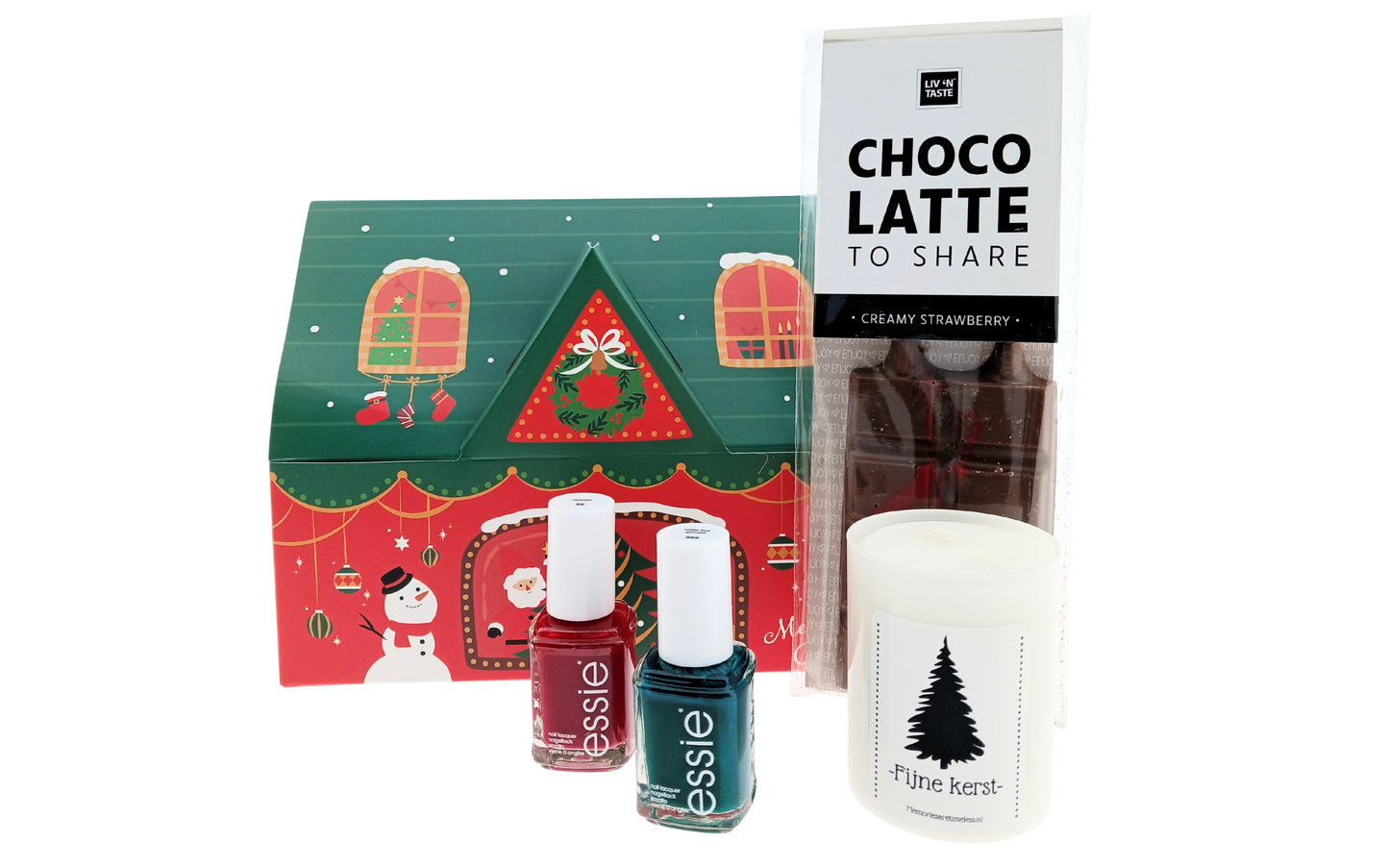 Essie Gift Set Nail Polish Christmas, Chocolate &amp; Merry Christmas Candle 