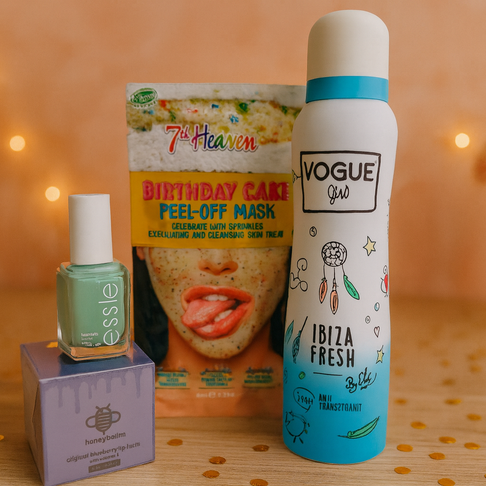 Vogue Verzorging Cadeauset met Nagellak - Masker - Lippenbalsem en Deo