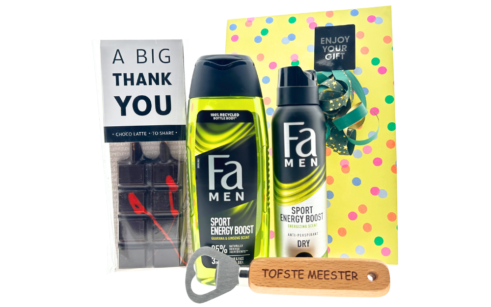 Fa Cadeauset Flesopener Meester