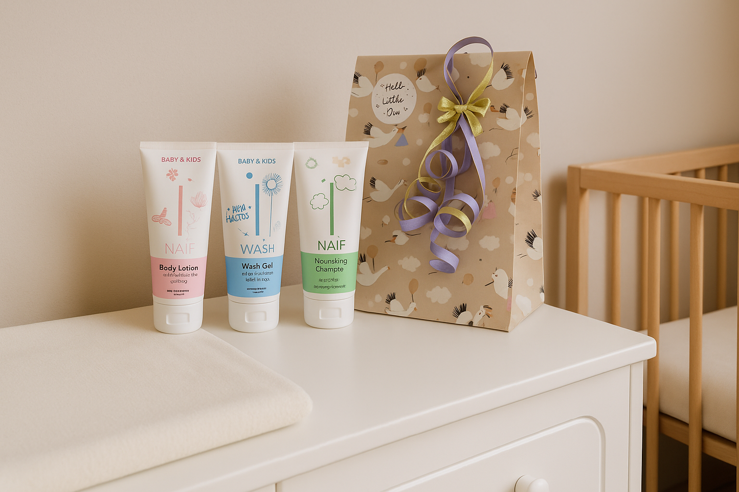 Naif Baby & Kids Cadeauset met verzorgingsproducten