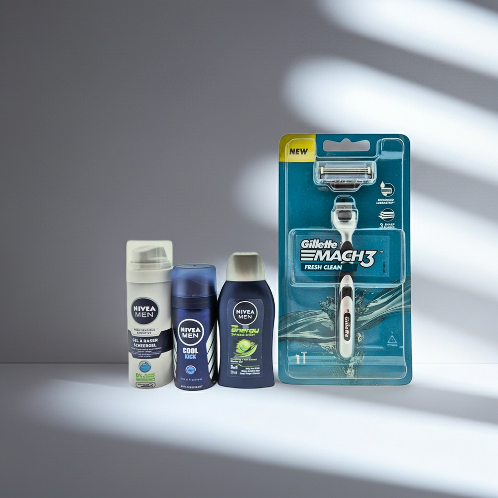 Nivea Men Cadeauset Mini & Gillette Mach 3