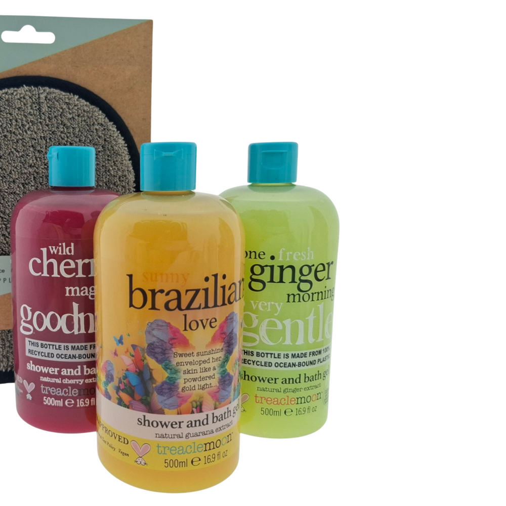 Treaclemoon Luxe Verwen Cadeauset – 3x Douchegel & Badhandschoen