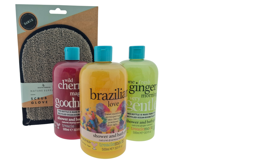 Treaclemoon Luxe Verwen Cadeauset – 3x Douchegel & Badhandschoen