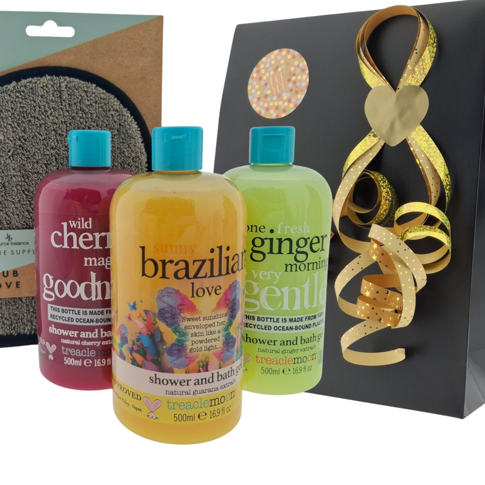 Treaclemoon Luxe Verwen Cadeauset – 3x Douchegel & Badhandschoen