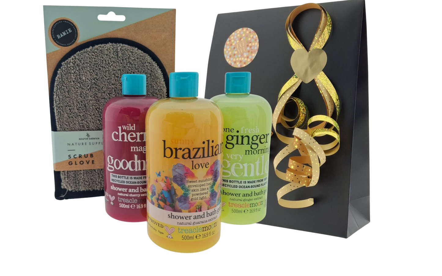 Treaclemoon Luxe Verwen Cadeauset – 3x Douchegel & Badhandschoen