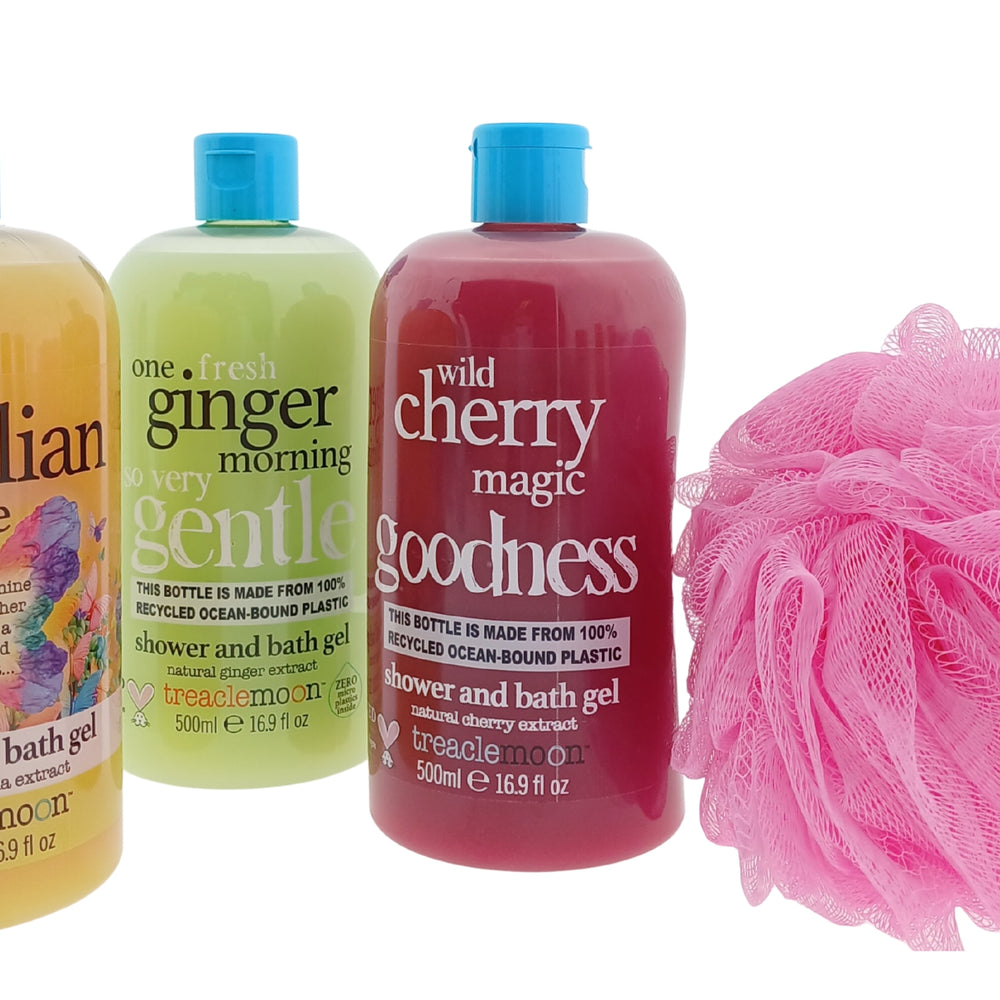 Treaclemoon Set met 3 verschilldende douche & Puff Spons