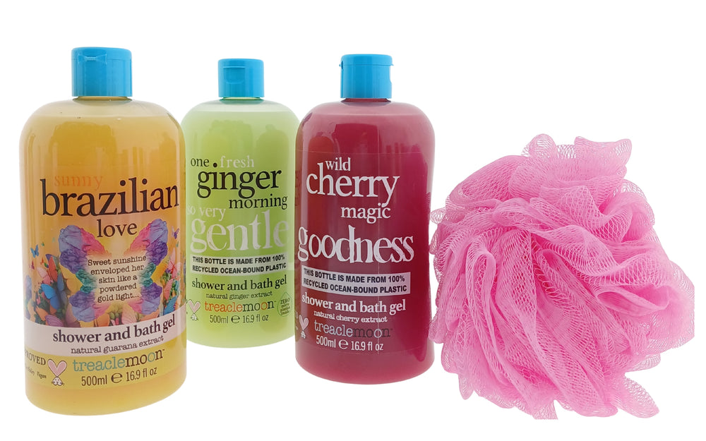 Treaclemoon Set met 3 verschilldende douche & Puff Spons